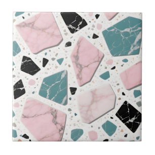 Azulejo De Cerâmica Terrazzo Mármore Pastel Rosa Verde Moderno