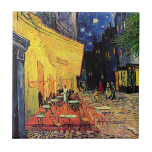 Azulejo De Cerâmica Térrea do Café à Noite por Vincent van Gogh