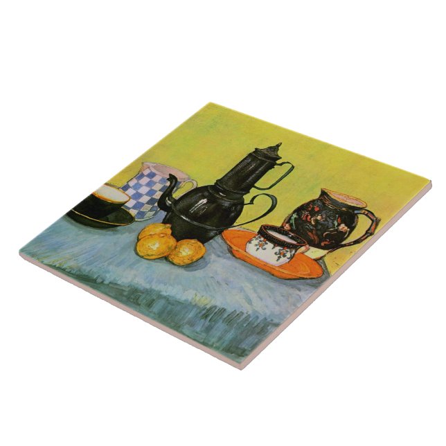 Azulejo De Cerâmica Terrenos do Enamel Azul no Parque Terrestre Van Go (Lateral)