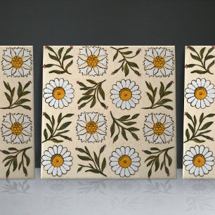 Azulejo De Cerâmica Terrenware Daisies - Flores brancas e sem costura
