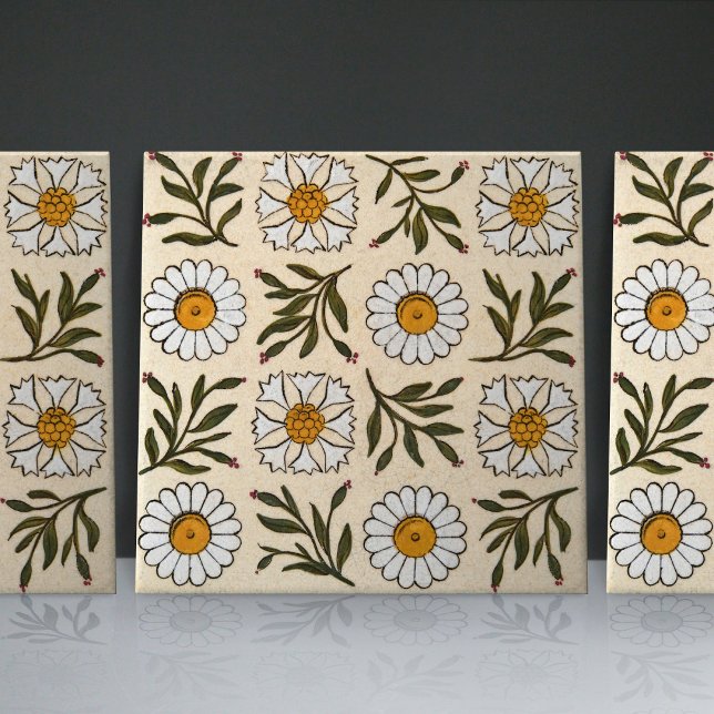 Azulejo De Cerâmica Terrenware Daisies - Flores brancas e sem costura (Criador carregado)