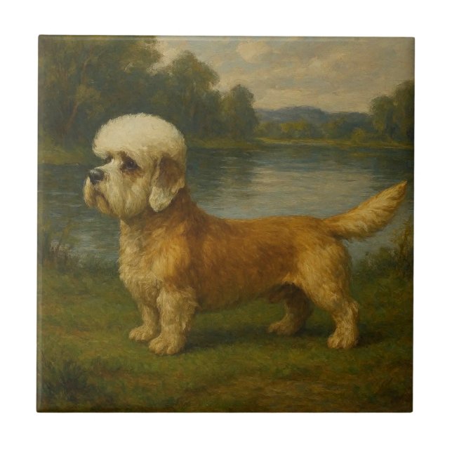 Azulejo De Cerâmica Terrier Dandi Dinmont (Frente)