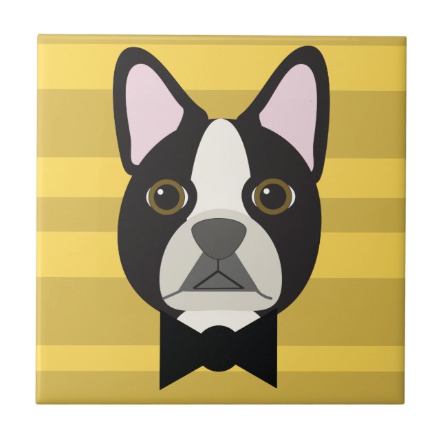 Azulejo De Cerâmica Terrier de Boston (Frente)