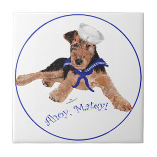 Azulejo De Cerâmica Terrier Marinheiro Menino