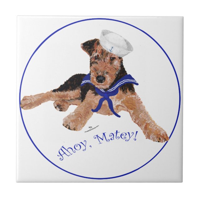 Azulejo De Cerâmica Terrier Marinheiro Menino (Frente)