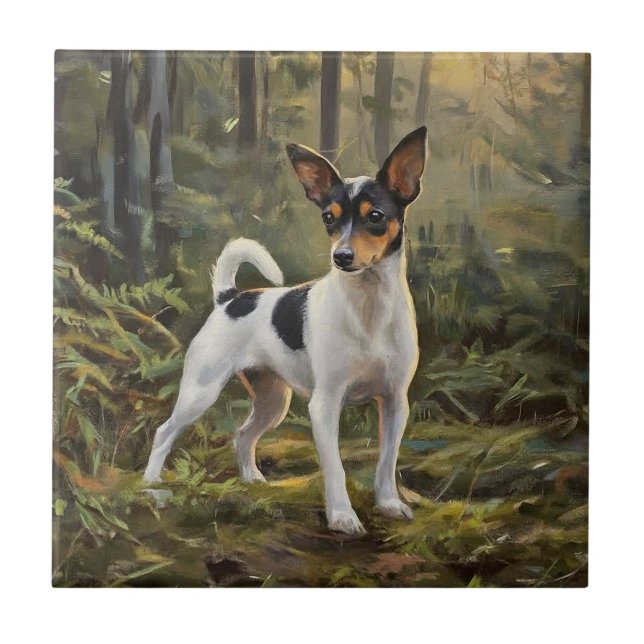 Azulejo De Cerâmica Terrier Raposa Brinquedo (Frente)