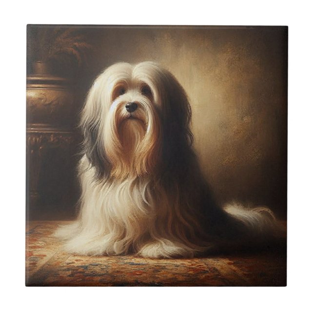 Azulejo De Cerâmica Terrier Tibetano (Frente)
