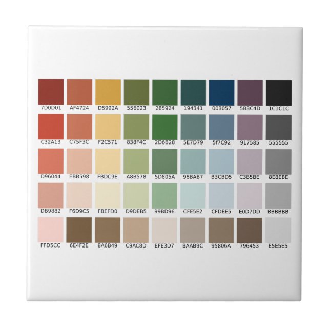 Azulejo De Cerâmica Teste de cor (Frente)