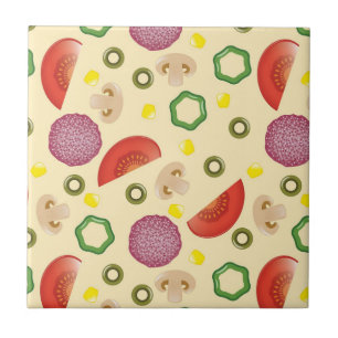 Azulejo De Cerâmica Teste padrão 2 da pizza