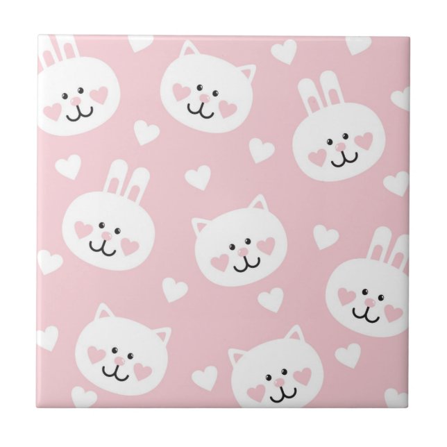 Azulejo De Cerâmica Teste padrão 2 do amor (Frente)