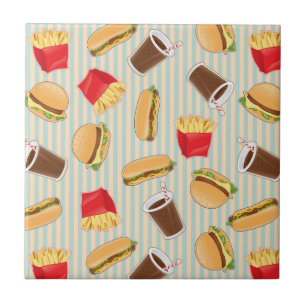 Azulejo De Cerâmica Teste padrão 2 do fast food