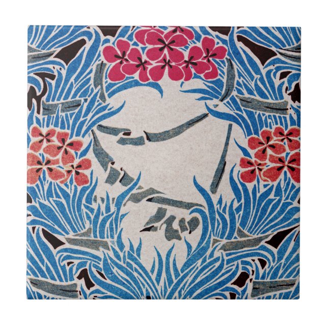 Azulejo De Cerâmica Teste padrão #6 de Nouveau da arte (Frente)