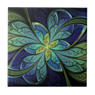 Azulejo De Cerâmica Teste padrão abstrato do vitral de Chanteuse IV d
