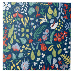 Azulejo De Cerâmica Teste padrão abstrato floral