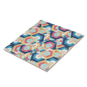 Azulejo De Cerâmica Teste padrão abstrato geométrico moderno