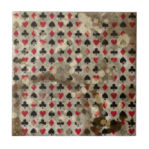 Azulejo De Cerâmica Teste padrão afligido de Alice do país das