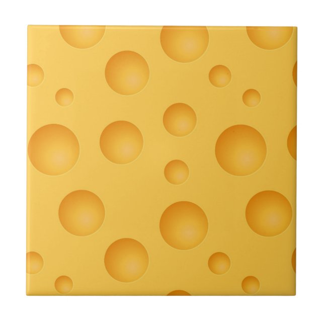Azulejo De Cerâmica Teste padrão amarelo do queijo (Frente)