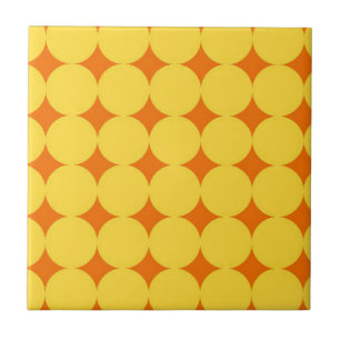 Azulejo De Cerâmica Teste padrão amarelo dos círculos