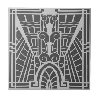 Azulejo De Cerâmica Teste padrão arquitectónico de Deco, cinza de