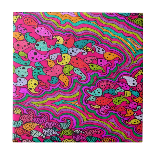 Azulejo De Cerâmica Teste padrão boémio da modificação de Boho (Frente)