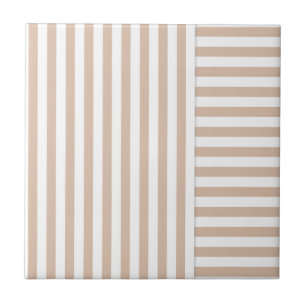 Azulejo De Cerâmica teste padrão branco bege da listra