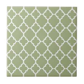 Azulejo De Cerâmica Teste padrão branco do marroquino de Quatrefoil do