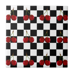 AZULEJO DE CERÂMICA  TESTE PADRÃO CHECKERED DAS CEREJAS DA BANDEIRA