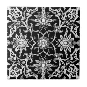 Azulejo De Cerâmica Teste padrão chinês de Nouveau da arte - branco 