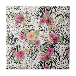 Azulejo De Cerâmica Teste padrão com impressões animais