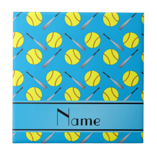 Azulejo De Cerâmica Teste padrão conhecido personalizado do softball