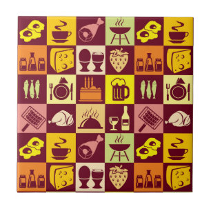 Azulejo De Cerâmica Teste padrão da comida