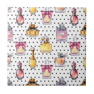 Azulejo De Cerâmica Teste padrão da garrafa de Parfum