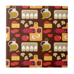 Azulejo De Cerâmica Teste padrão da pizza