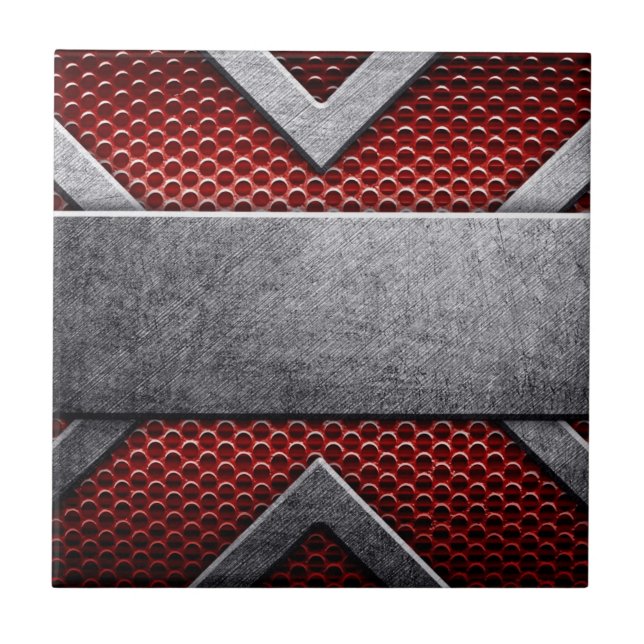 Azulejo De Cerâmica Teste padrão da placa de metal (Frente)