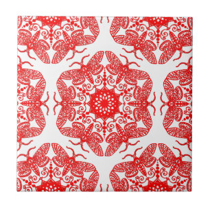 Azulejo De Cerâmica Teste padrão da traça de Wycinanka