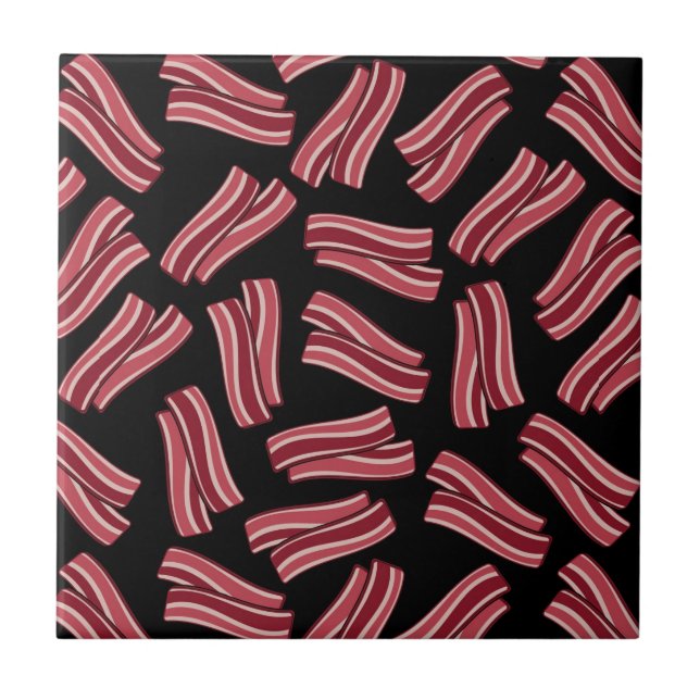 Azulejo De Cerâmica Teste padrão das tiras de bacon (Frente)