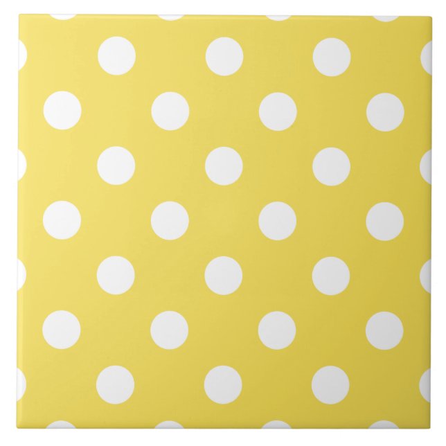 Azulejo De Cerâmica Teste padrão de bolinhas amarelo (Frente)