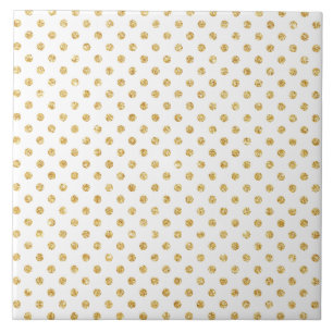 Azulejo De Cerâmica Teste padrão de bolinhas Dourado do brilho