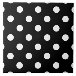 Azulejo De Cerâmica Teste padrão de bolinhas preto e branco