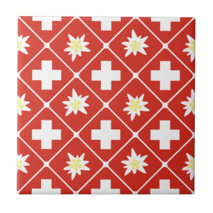 Azulejo De Cerâmica Teste padrão de Edelweiss da suiça