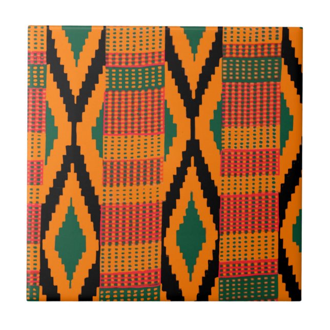 Azulejo De Cerâmica Teste padrão de Kente (Frente)