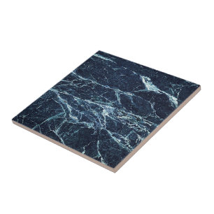 Azulejo De Cerâmica Teste padrão de mármore moderno azul