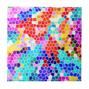 Azulejo De Cerâmica Teste padrão de mosaico colorido vibrante