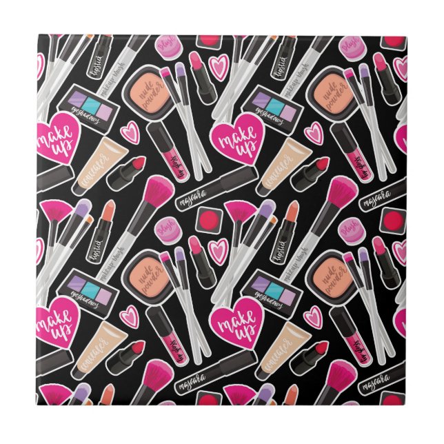 Azulejo De Cerâmica Teste padrão de néon da composição (Frente)