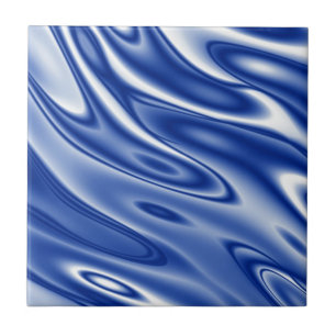 Azulejo De Cerâmica Teste padrão de ondas azul