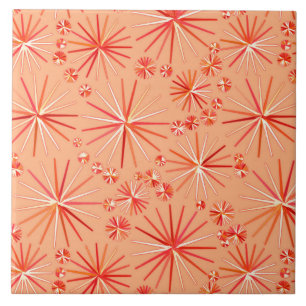 Azulejo De Cerâmica Teste padrão de Sputnik do meio século, máscara