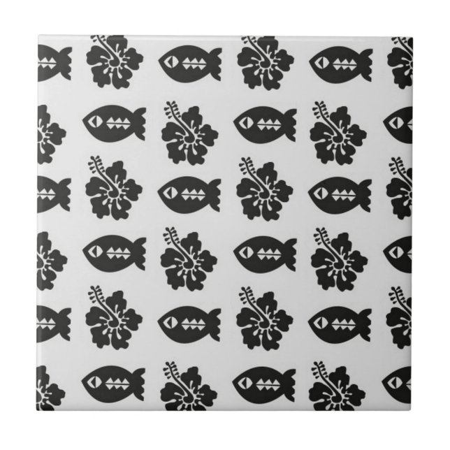 Azulejo De Cerâmica Teste padrão de Tiki (Frente)