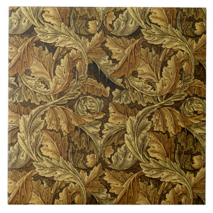 Azulejo De Cerâmica Teste padrão de William Morris das folhas de