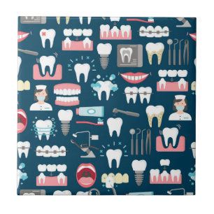 Azulejo De Cerâmica Teste padrão dental do escritório da clínica