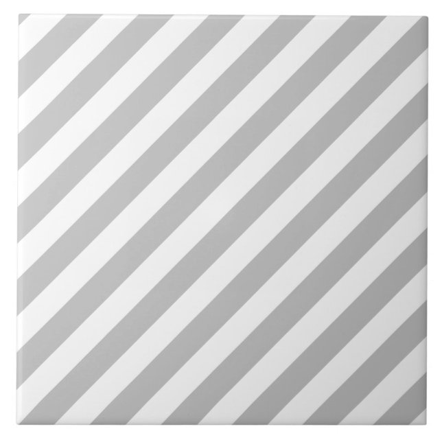 Azulejo De Cerâmica Teste padrão diagonal do cinza e o branco das (Frente)